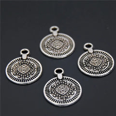 50pcs Handmade Retro Zinc Alloy Small Round Coin Charms For DIY Accessories A2318