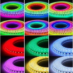SILICONE LED STRIP LIGHT KIT USE FOR LIGHTING 1-50M RGBIC Led Strip Light 110V 220V 60Leds/m Smart Bluetooth Remote Control Waterproof IP67 Dream Color Flex Tape Strip Lamp