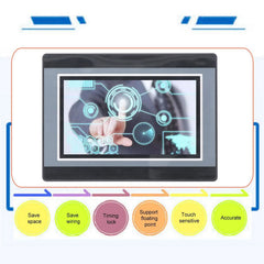 aluminum HMI PLC CONTROLLER HMI PLC Control Board 7 Inch TFT LCD Touch Screen Relay Output 12 in 8 Out High Speed Counting PLC Controller DC24V 5A