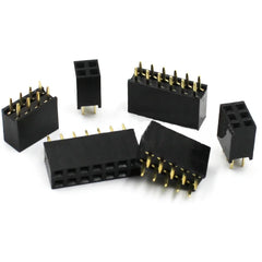 SILICON IC USE FOR CONNECT 10Pcs 2.54mm Straight Dual 2X2/3/4/5/6/7/8/9/10/11/12/18/20/24/25/30/40P PH8.5mm Double row Gold Rohs PCB Female Header Socket