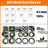 IRON GASKET Seal Washer M5 M6 M8 M10 M12 M14 M16 to M24 High Pressure Hydraulic Pipe Seal Pad Rubber Metal Shim NBR Metal Seal Gasket Oring