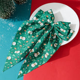 Polyester fiber hairpin 1pc Christmas Bowknot Long Tail Hair Clip, Polyester Fiber Material, Fashionable & Casual Hair Accessory, Suitable For Daily Com