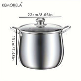 1pc Large Stainless Steel Stock Pot - Ideal for Soups, Stews, and More - Durable, Easy to Clean - Essential Kitchen Gadget