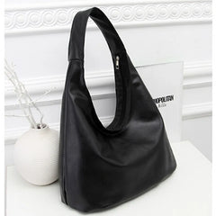 LEATHER HANDBAG LKEEP Fashion Women Shoulder Handbag Simple Casual Dumplings Tote Bag Black Super Soft PU Leather Ladies Handbag Purse bolsa