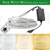 silicone led strip light kit for use AC220V LED Strip Warm White + White Outdoor Waterproof Flexible SMD 5630 LED Tape Light Strips Dimmable Ribbon for Room 15m 20m