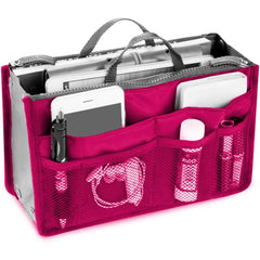 NYLON MAKEUP BAG FOR STORAGE AND CARRY OF COSMETICS Women Cosmetic Organizer Bag Nylon Travel Insert Organizer Handbag Foldable Large Capacity Insert Bag Liner Makeup Tote