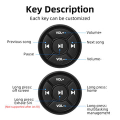 PLASTIC WIRELESS BUTTON Wireless Bluetooth Remote Controller Media Button Car Motorcycle Bike Steering Wheel Music Player for IOS Android Phone K0174