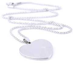 STEEL BASE 5pcs Stainless Steel Pendant Base Setting Fitting 25mm Heart Cabochon Trays Diy Blank 53cm long chain Necklace Bezels