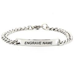STAINLESS STEEL BRACELET Customized Logo Name Engrave Stainless Steel Bracelet Women Personalized Bracelets For Men Id Bracelet Dropshipping