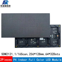 P4 LED panels 2Pieces/Lot P4 Indoor SMD 3IN1 RGB LED Matrix Module 64x32 Pixels Video Display Full Color Panel 1/16 Scan 256mmx128mm