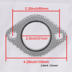 Gasket 1/5pcs Car Exhaust Downpipe Flange Gasket 51/55/60/63/70/76mm Exhaust Pipe Intake Tube Gasket 2.0/2.16/2.36/2.5/2.75/3.0 inch