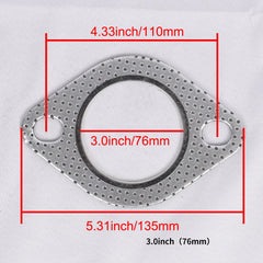 Gasket 1/5pcs Car Exhaust Downpipe Flange Gasket 51/55/60/63/70/76mm Exhaust Pipe Intake Tube Gasket 2.0/2.16/2.36/2.5/2.75/3.0 inch