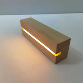 AAA Battery Powered 5.9 Inch Wood Base Led Light Display Stand for Custom Acrylic Night Lamp Resin Glass Art DIY