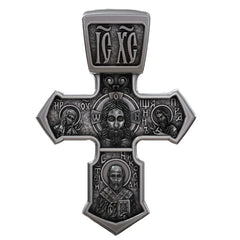 METAL PENDANT 8.1g Jesus Christ Orthodox Silver Christian Cross Christianity Pendant Customized 925 SOLID STERLING Silver Pendant