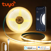 silicone TV light Strip DC5V Tuya Smart WiFi COB USB LED Strip Light 320leds/M Silica Gel Tube LED Lights Tape Bedroom Wall Kitchen Cabinet Backlighting