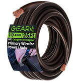 WIRE 1 0 Gauge Wire Oxygen Free Copper OFC 25ft Black Translucent Primary Automotive Wire for Power and Ground Battery Cables Ideal