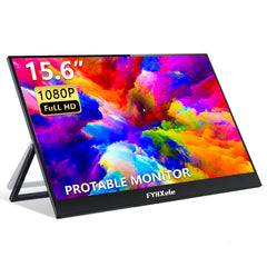 FYHXele 15.6 Inch IPS Portable Monitor 1K Touch Screen LCD Gaming HDMI USB C Display Bracket For PC Laptop Switch XBOX PS4
