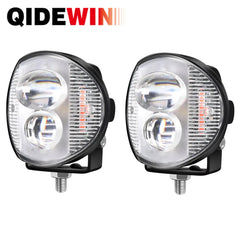2x2 lens TYPEIII-Medium 5050 LED Mini Motorcycle LED Spotlights LED Motorcycle Headlight Lens 12V 24V 6500K Universal Auxiliary Headlamp15W Flash Warning Light