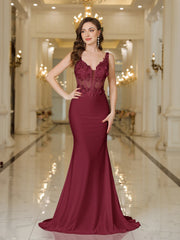 wedding dresses MisShow Elegant Straps White Mermaid Wedding Dresses Lace Pearls Backless V Neck Sleeveless Formal Party Gowns Vestido Marriee