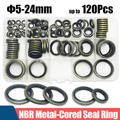 IRON GASKET Seal Washer M5 M6 M8 M10 M12 M14 M16 to M24 High Pressure Hydraulic Pipe Seal Pad Rubber Metal Shim NBR Metal Seal Gasket Oring