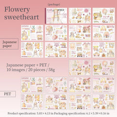 STICKER BOOK Yoofun 20 Sheets Kawaii Character Sticker Book Early Summer Sweetheart Girl Creative DIY Journal Material Collage Stickers