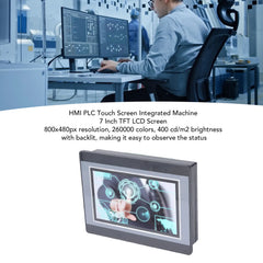 aluminum HMI PLC CONTROLLER HMI PLC Control Board 7 Inch TFT LCD Touch Screen Relay Output 12 in 8 Out High Speed Counting PLC Controller DC24V 5A