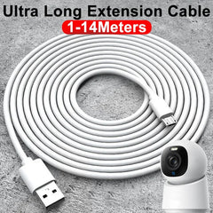 PLASTIC USB CABLE FOR CHARGING 1m/5m/8m/10m/12m/14m Micro USB Extension Fast Charging Cable For Xiaomi Camera Android Smart Phone USB Extended Charging Cord
