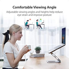Aluminum alloy laptop MultiAngle Aluminum Laptop Stand Ergonomic Notebook Riser Suitable for Book Dell HP Lenovo Fits Most laptops up to 16 JTS127