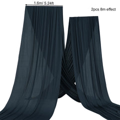 curtain backdrop 2 Pcs 8M 2 Sided Solid Color Stretch Hang Celling Fabric Gauze Curtain Wedding Backdrop Frame Decoration Party Event Props H0119
