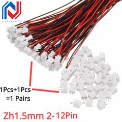 LIVE-END CONNECTOR 10 Pairs/lot Mini Micro ZH 1.5 2P 3P 4P 5P 6P 7P 8P 9P 10P 11P 12Pin JST Zh1.5mm Connector with Wires Cable Zh1.5mm