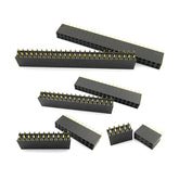 SILICON IC USE FOR CONNECT 10Pcs 2.54mm Straight Dual 2X2/3/4/5/6/7/8/9/10/11/12/18/20/24/25/30/40P PH8.5mm Double row Gold Rohs PCB Female Header Socket