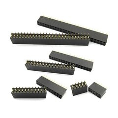 SILICON IC USE FOR CONNECT 10Pcs 2.54mm Straight Dual 2X2/3/4/5/6/7/8/9/10/11/12/18/20/24/25/30/40P PH8.5mm Double row Gold Rohs PCB Female Header Socket