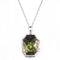 NECKLACE,KEYCHAIN 2pcs Magic Horcrux of Salazar Slytherin's Locket Pendant Necklace Keychain Cosplay Jewelry For Men Women Kids Fans