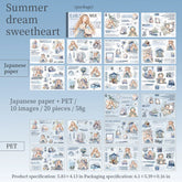 STICKER BOOK Yoofun 20 Sheets Kawaii Character Sticker Book Early Summer Sweetheart Girl Creative DIY Journal Material Collage Stickers