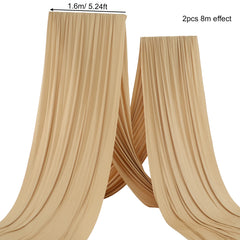 curtain backdrop 2 Pcs 8M 2 Sided Solid Color Stretch Hang Celling Fabric Gauze Curtain Wedding Backdrop Frame Decoration Party Event Props H0119