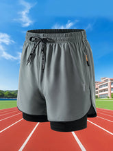 100% Polyester Men shorts Summer Men Running Shorts Fitness Gym Training 2 in 1 Sports Shorts Quick Dry WorkoutJogging Double Deck Shorts