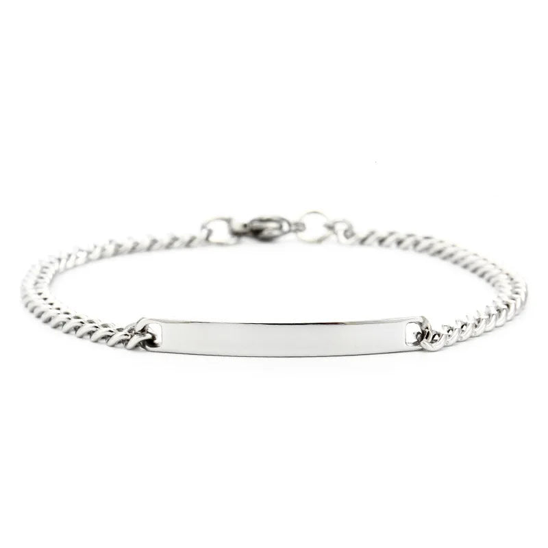 STAINLESS STEEL BRACELET Customized Logo Name Engrave Stainless Steel Bracelet Women Personalized Bracelets For Men Id Bracelet Dropshipping