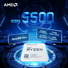 Data processor NEW AMD Ryzen 5 5500 6-Core 12-Thread AM4 Applicable to B550 3.6GHz 65W 7NM L3=16M R5 5500 Gaming Processor DDR4 No Fan