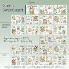 STICKER BOOK Yoofun 20 Sheets Kawaii Character Sticker Book Early Summer Sweetheart Girl Creative DIY Journal Material Collage Stickers