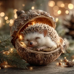 6pcs Kits Forest Animal Acorn Ornaments 2D Flat Hanging Statue for Home Decor Cozy Forest Christmas Ornaments 2D-Acrylic Decor