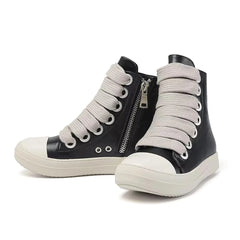 Men's Coarse Shoelaces, High Cut Thick Sole, Comfortable Board Shoes, Versatile, College Style, Casual Sports Shoes