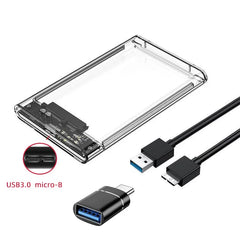 PLASTIC HARD DRIVE BOXES FOR HARDDISK USB 3.0/Type C to SATA III Hard Disk Case for 2.5 inch HDD SSD External Hard Drive Enclosure Harddisk Boxs Support UASP HDD Box