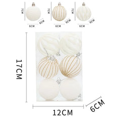 6/12pcs Velvet Christmas Tree Hanging Balls 6cm Flocked Ball Set Break-Resistant Ornaments for Home Holiday Wedding Party Decor