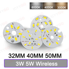 METAL LED MODULE 3W 5W LED PCB Board Soldering Wire Plug Wire 32MM 40MM 50MM Bulb Light Source 5730 SMD Light Board, Light Board DIY Aluminum PCB