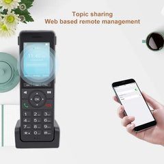IP Phone 4G LTE Cordless Phone Portable Wifi 2.4in Color Screen Desktop Phone for Dect VoIP Black