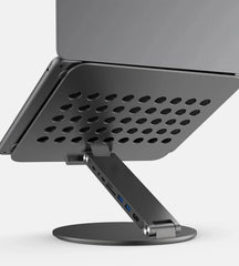 alloy laptop KUXIU Laptop Stand,Foldable Computer Desktop Holder with 360 Rotating Base For MacBook Pro/Air,Dell, HP, Lenovo10-17inch Laptops