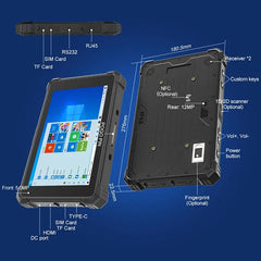 13.3IN RUGGED TABLET Intel i7-10510Y 16GB/256GB Rugged Win10 Tablet - IP68 Waterproof | 4G LTE + RJ45/RS232/HDMI | Barcode Scanner