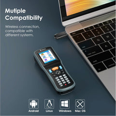 Eyoyo EY-7000 Wireless Barcode Scanner 2D Handheld Data Collector Inventory Counter Scanner LCD Screen Portable Bar Code Scanner