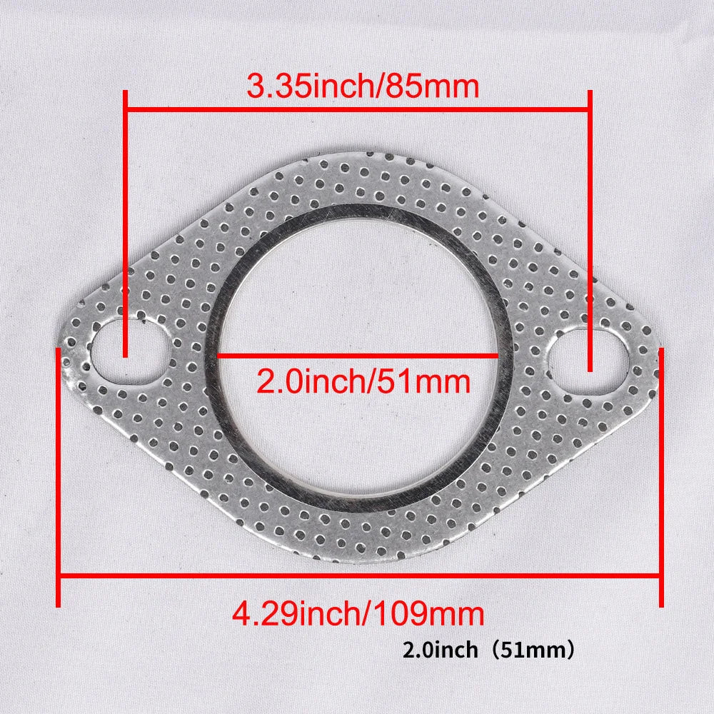 Gasket 1/5pcs Car Exhaust Downpipe Flange Gasket 51/55/60/63/70/76mm Exhaust Pipe Intake Tube Gasket 2.0/2.16/2.36/2.5/2.75/3.0 inch