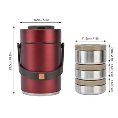 insulated container 2000ml 304 Stainless Steel Vacuum Insulation Lunch Box Portable 3 Layer Vacuum Insulated Barrel